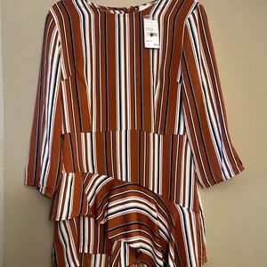 Lush Rust and White Striped Top
